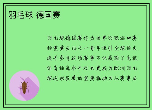 羽毛球 德国赛